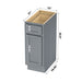 12" Modern Freestanding Oak Plywood Bathroom Vanity Base Only – Right Offset Small Storage Cabinet with Single Door VA40121 - HomeBeyond