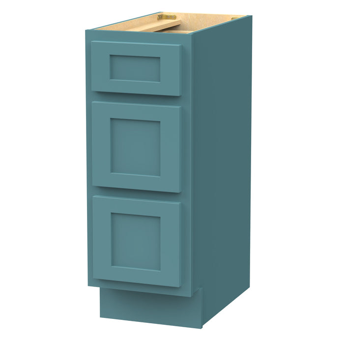 12" Single Bathroom Vanity Base Cabinet, Solid Wood Perfect Small Entryway Side Storage Cabinet with 3 Soft - Closing Drawers - HomeBeyond