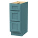 12" Single Bathroom Vanity Base Cabinet, Solid Wood Perfect Small Entryway Side Storage Cabinet with 3 Soft - Closing Drawers - HomeBeyond