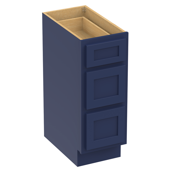12" Single Bathroom Vanity Base Cabinet, Solid Wood Perfect Small Entryway Side Storage Cabinet with 3 Soft - Closing Drawers - HomeBeyond