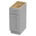 12" Single Right Offset Vanity Base Cabinet, Solid Wood Perfect Small Bathroom Side Storage Cabinet - HomeBeyond