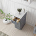 12" Single Right Offset Vanity Base Cabinet, Solid Wood Perfect Small Bathroom Side Storage Cabinet - HomeBeyond