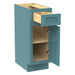 12" Single Right Offset Vanity Base Cabinet, Solid Wood Perfect Small Bathroom Side Storage Cabinet - HomeBeyond