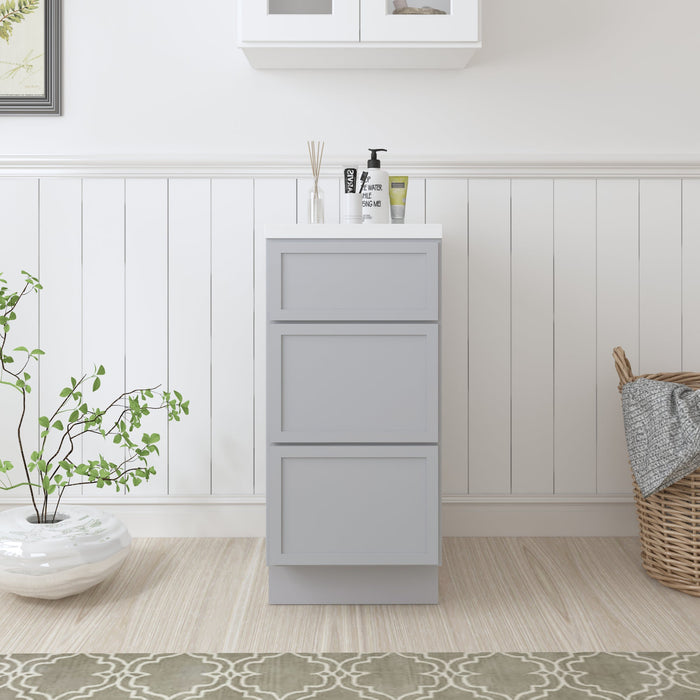 15" Birch Plywood Freestanding Single Base 3 Drawers Storage Cabinet - HomeBeyond