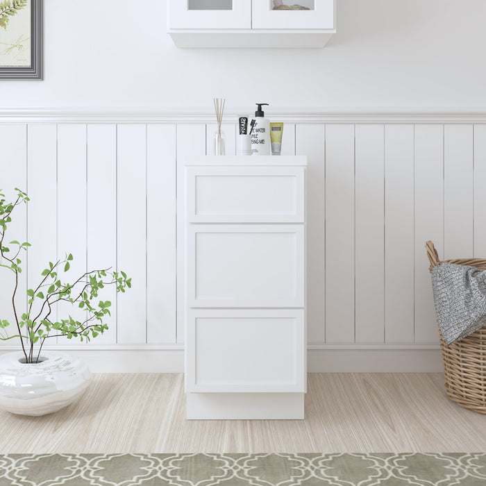 15" Birch Plywood Freestanding Single Base 3 Drawers Storage Cabinet - HomeBeyond