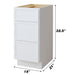 15" Birch Plywood Freestanding Single Base 3 Drawers Storage Cabinet - HomeBeyond