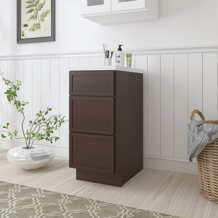 15" Birch Plywood Freestanding Single Base 3 Drawers Storage Cabinet - HomeBeyond