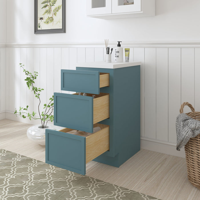 15" Birch Plywood Freestanding Single Base 3 Drawers Storage Cabinet - HomeBeyond