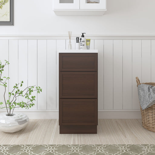 15" Birch Plywood Freestanding Single Base 3 Drawers Storage Cabinet - HomeBeyond