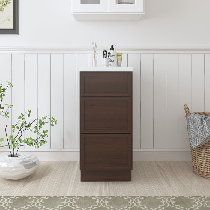 15" Birch Plywood Freestanding Single Base 3 Drawers Storage Cabinet - HomeBeyond