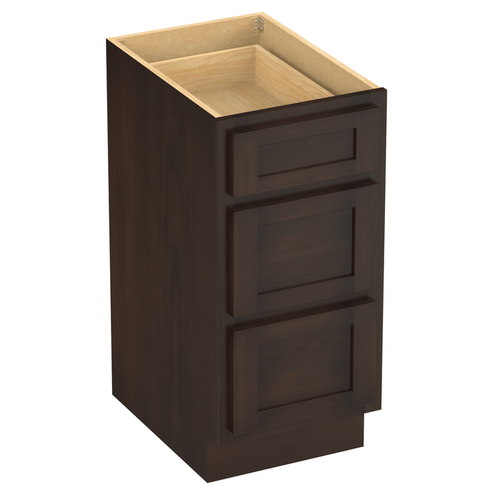 15" Single Bathroom Vanity Base Cabinet, Solid Wood Perfect Entryway Side Storage Cabinet Organizer with 3 Soft - Closing Drawers - HomeBeyond