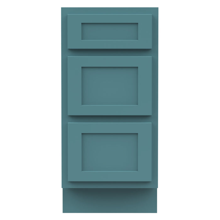 15" Single Bathroom Vanity Base Cabinet, Solid Wood Perfect Entryway Side Storage Cabinet Organizer with 3 Soft - Closing Drawers - HomeBeyond