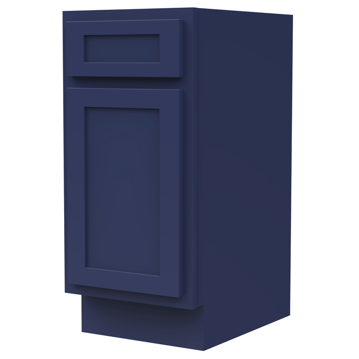 15" Single Right Offset Vanity Base Cabinet, Solid Wood Perfect Small Bathroom Side Storage Cabinet - HomeBeyond