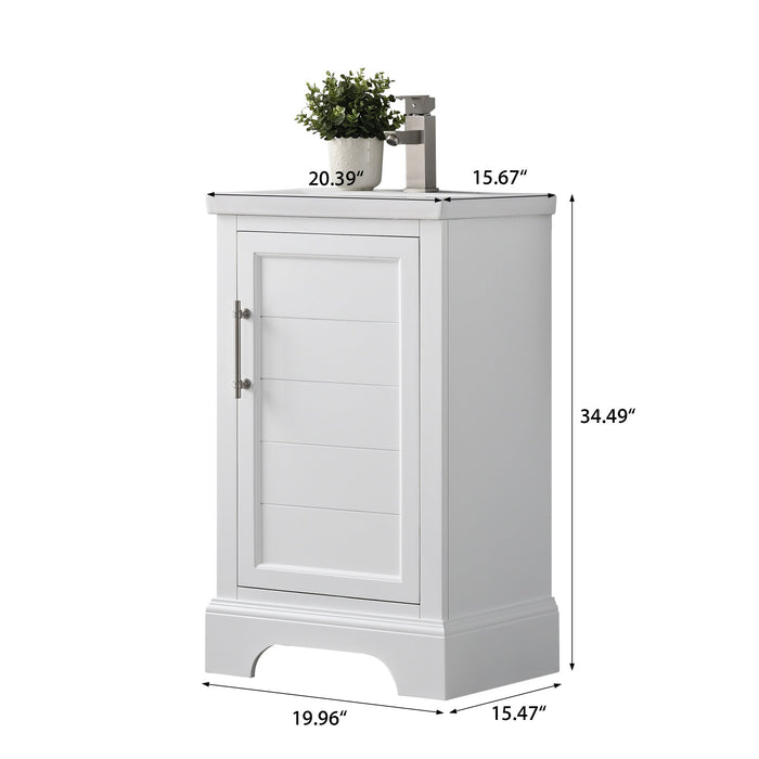 20" Single Sink Modern Bathroom Vanity Set with Countertop & Undermount Sink – Small Storage Cabinet VA5020 - HomeBeyond