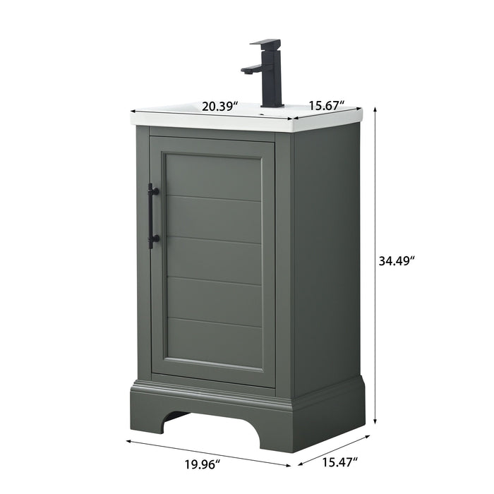 20" Single Sink Modern Bathroom Vanity Set with Countertop & Undermount Sink – Small Storage Cabinet VA5020 - HomeBeyond