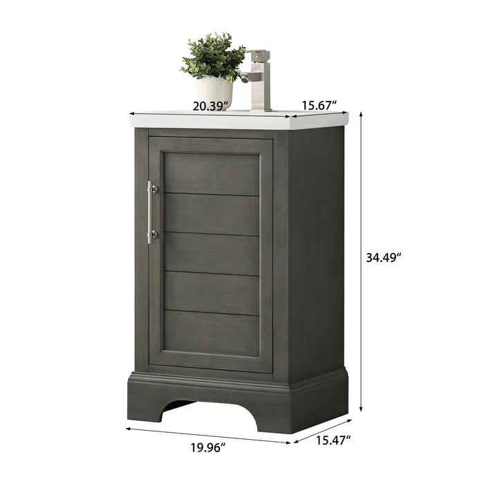 20" Single Sink Modern Bathroom Vanity Set with Countertop & Undermount Sink – Small Storage Cabinet VA5020 - HomeBeyond