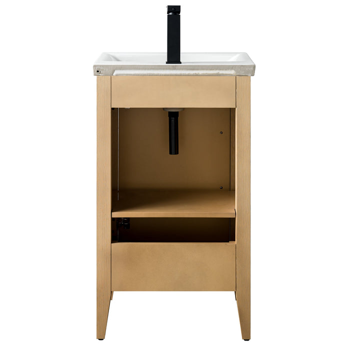 20" Single Sink Modern Freestanding Bathroom Vanity Set with Arabescato White Engineered Marble Top – Compact Storage Cabinet with Soft-Closing Door VA9020 - HomeBeyond