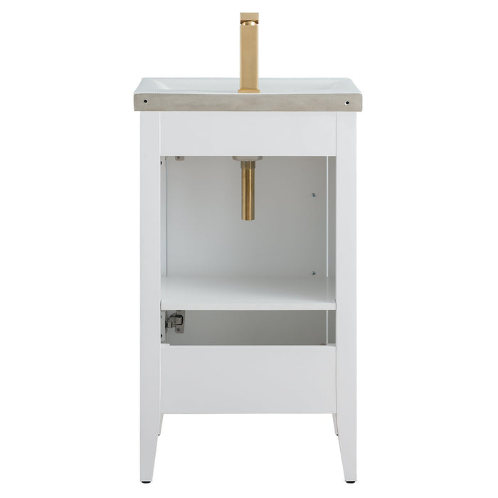 20" Single Sink Modern Freestanding Bathroom Vanity Set with Arabescato White Engineered Marble Top – Compact Storage Cabinet with Soft-Closing Door VA9020 - HomeBeyond