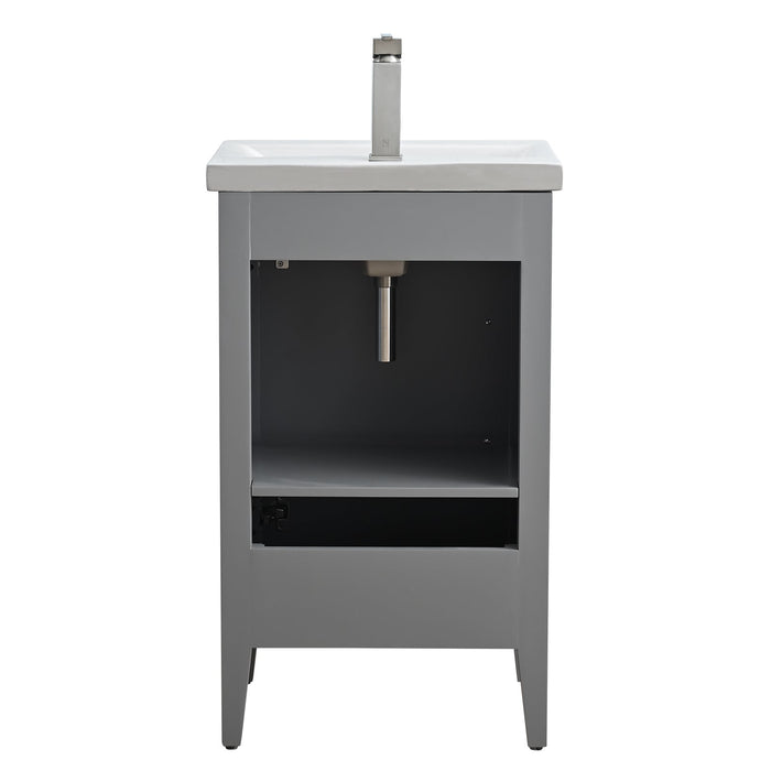 20" Single Sink Modern Freestanding Bathroom Vanity Set with Arabescato White Engineered Marble Top – Compact Storage Cabinet with Soft-Closing Door VA9020 - HomeBeyond