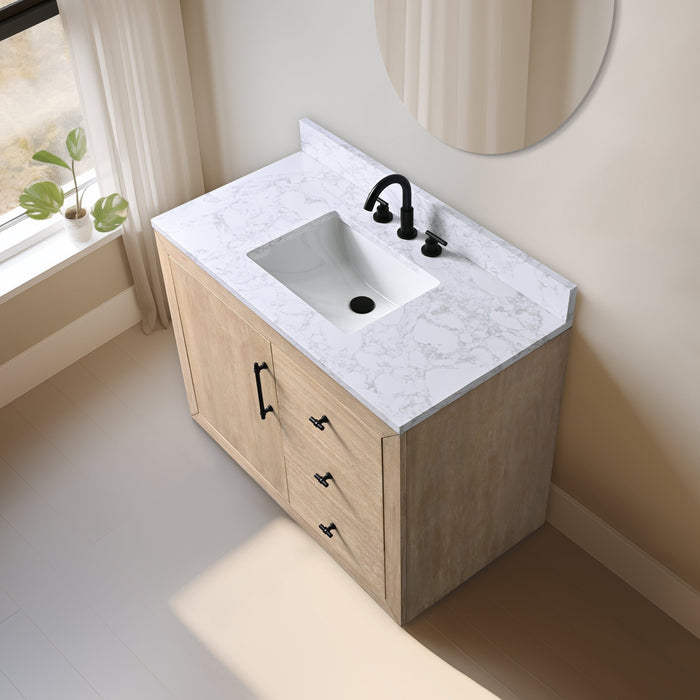 20"/24"/36"/42"/48"/60"/72" Bathroom Vanity with Sink and Top, With Soft Closing Doors - HomeBeyond