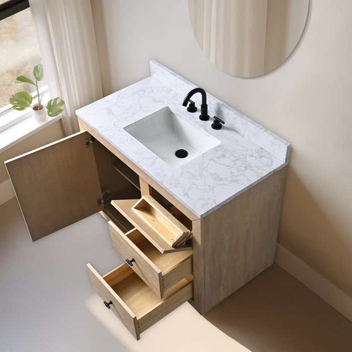 20"/24"/36"/42"/48"/60"/72" Bathroom Vanity with Sink and Top, With Soft Closing Doors - HomeBeyond