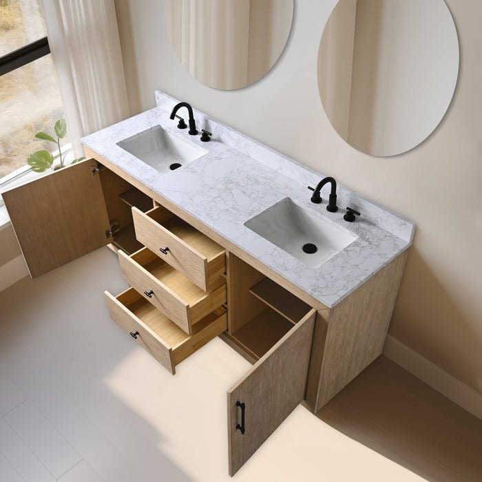 20"/24"/36"/42"/48"/60"/72" Bathroom Vanity with Sink and Top, With Soft Closing Doors - HomeBeyond