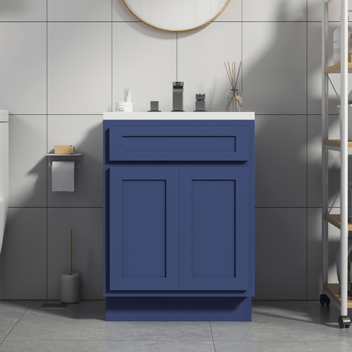 24" Bathroom Vanity Cabinet, Solid Wood Bathroom Sink Cabinet Organizer with Double Shutter Door - HomeBeyond