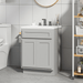 24" Bathroom Vanity Cabinet, Solid Wood Bathroom Sink Cabinet Organizer with Double Shutter Door - HomeBeyond