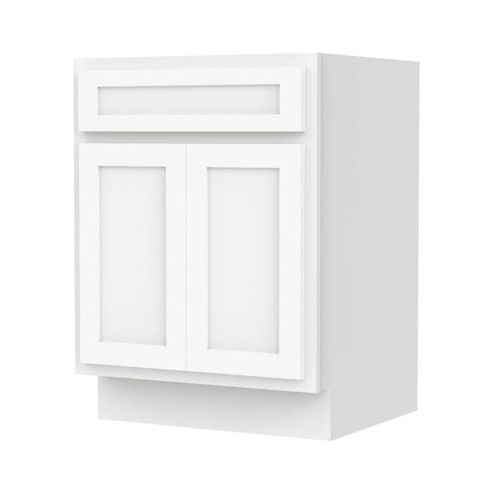 24" Bathroom Vanity Cabinet, Solid Wood Bathroom Sink Cabinet Organizer with Double Shutter Door - HomeBeyond