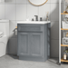 24" Bathroom Vanity Cabinet, Solid Wood Bathroom Sink Cabinet Organizer with Double Shutter Door - HomeBeyond