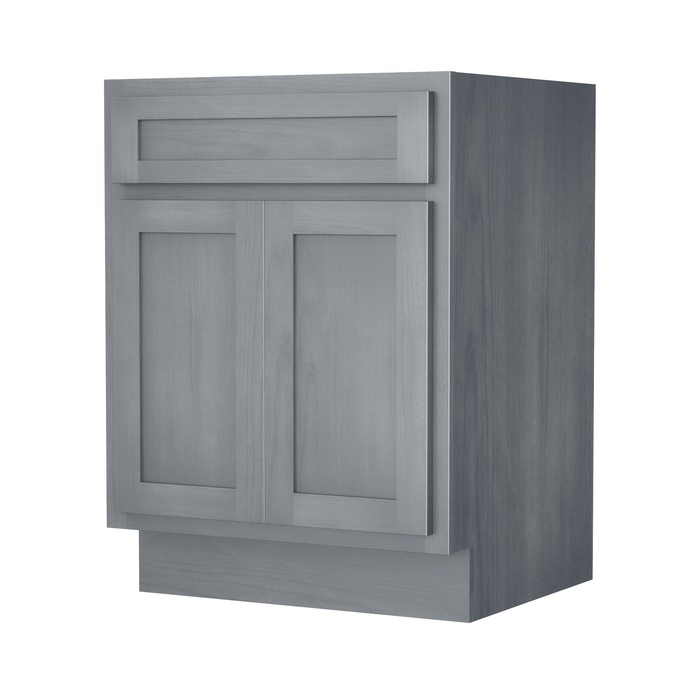 24" Bathroom Vanity Cabinet, Solid Wood Bathroom Sink Cabinet Organizer with Double Shutter Door - HomeBeyond