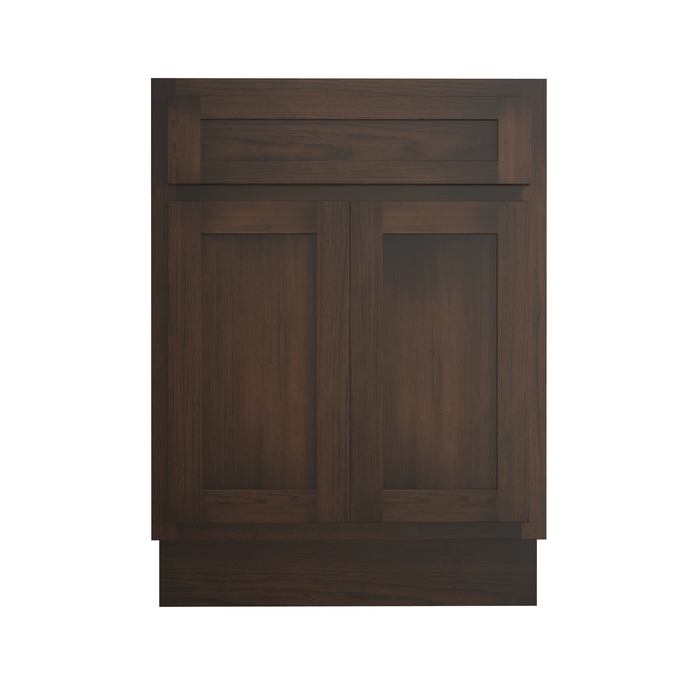 24" Bathroom Vanity Cabinet, Solid Wood Bathroom Sink Cabinet Organizer with Double Shutter Door - HomeBeyond