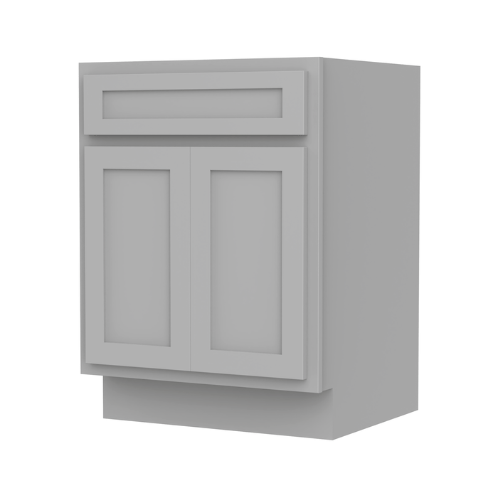 24" Bathroom Vanity Cabinet, Solid Wood Bathroom Sink Cabinet Organizer with Double Shutter Door - HomeBeyond
