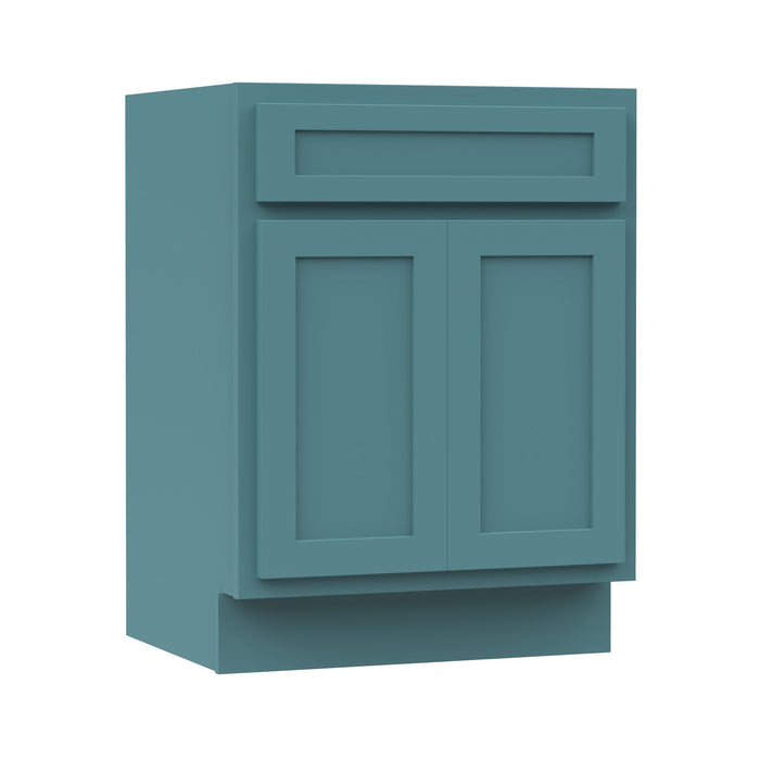 24" Bathroom Vanity Cabinet, Solid Wood Bathroom Sink Cabinet Organizer with Double Shutter Door - HomeBeyond