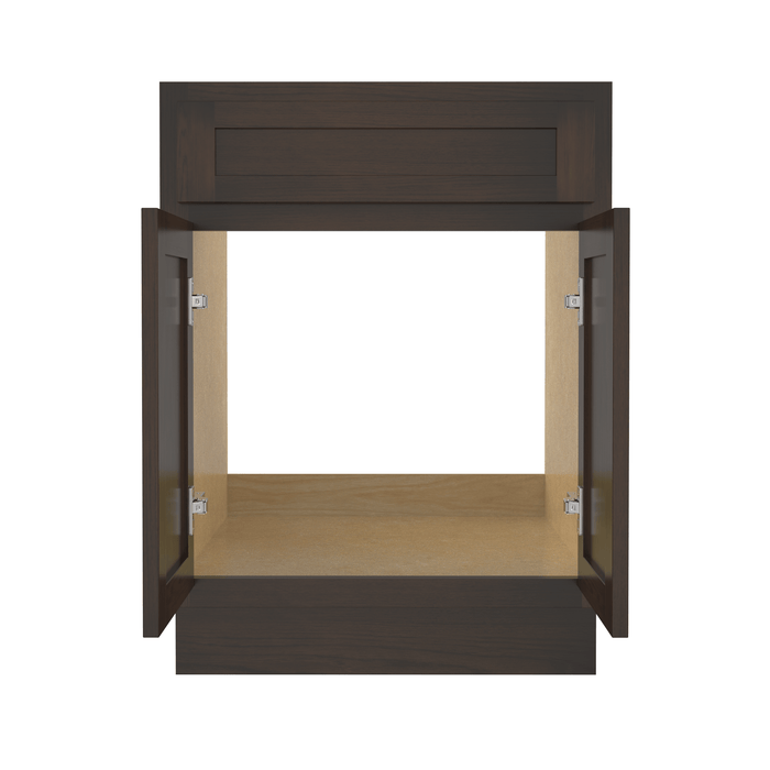 24" Bathroom Vanity Cabinet, Solid Wood Bathroom Sink Cabinet Organizer with Double Shutter Door - HomeBeyond