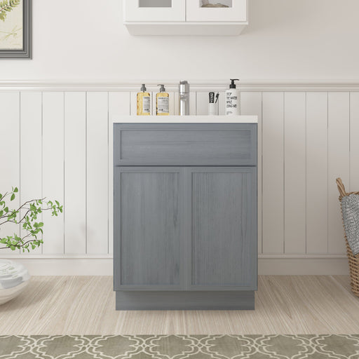 24" Birch Plywood Freestanding Single Base Storage Cabinet with Soft Close Door - HomeBeyond