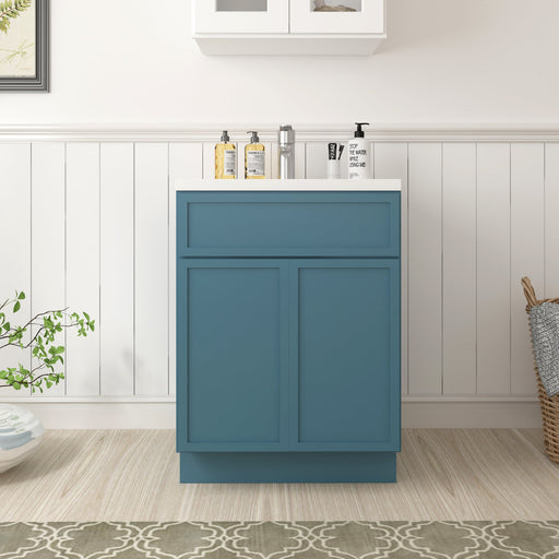 24" Birch Plywood Freestanding Single Base Storage Cabinet with Soft Close Door - HomeBeyond