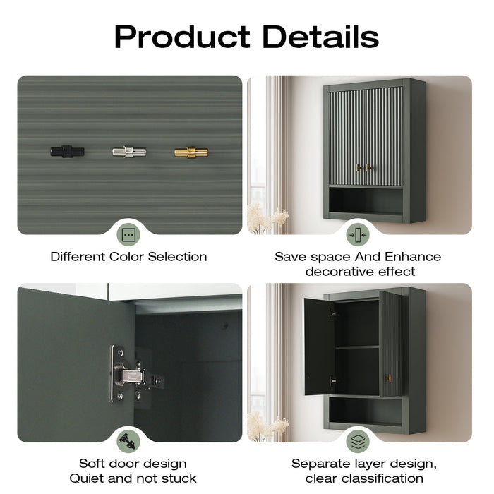 24" Modern Wall-Mounted Bathroom Storage Cabinet with Soft-Closing Doors VA91-TC - HomeBeyond