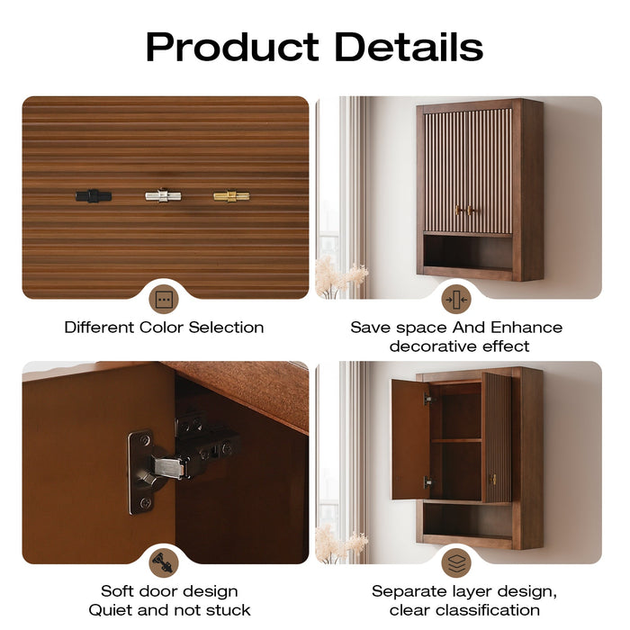 24" Modern Wall-Mounted Bathroom Storage Cabinet with Soft-Closing Doors VA91-TC - HomeBeyond