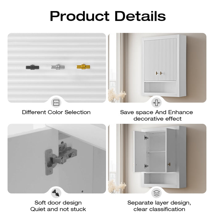24" Modern Wall-Mounted Bathroom Storage Cabinet with Soft-Closing Doors VA91-TC - HomeBeyond