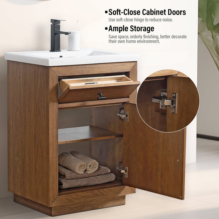24" Single Sink Bathroom Vanity with Sink and Top - HomeBeyond