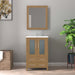 24" Single Sink Modern Bathroom Vanity Set with Ceramic Top & Free Mirror – Storage Cabinet with Folding Doors VA3024 - HomeBeyond