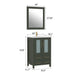 24" Single Sink Modern Bathroom Vanity Set with Ceramic Top & Free Mirror – Storage Cabinet with Folding Doors VA3024 - HomeBeyond