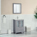 24" Single Sink Modern Bathroom Vanity Set with Ceramic Top & Free Mirror – Storage Cabinet with Folding Doors VA3024 - HomeBeyond
