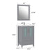 24" Single Sink Modern Bathroom Vanity Set with Ceramic Top & Free Mirror – Storage Cabinet with Folding Doors VA3024 - HomeBeyond