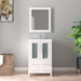 24" Single Sink Modern Bathroom Vanity Set with Ceramic Top & Free Mirror – Storage Cabinet with Folding Doors VA3024 - HomeBeyond