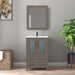 24" Single Sink Modern Bathroom Vanity Set with Ceramic Top & Free Mirror – Storage Cabinet with Folding Doors VA3024 - HomeBeyond