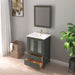 24" Single Sink Modern Bathroom Vanity Set with Ceramic Top & Free Mirror – Storage Cabinet with Folding Doors VA3024 - HomeBeyond