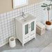 24" Single Sink Modern Bathroom Vanity Set with Ceramic Top & Free Mirror – Storage Cabinet with Folding Doors VA3024 - HomeBeyond