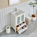 24" Single Sink Modern Bathroom Vanity Set with Ceramic Top & Free Mirror – Storage Cabinet with Folding Doors VA3024 - HomeBeyond